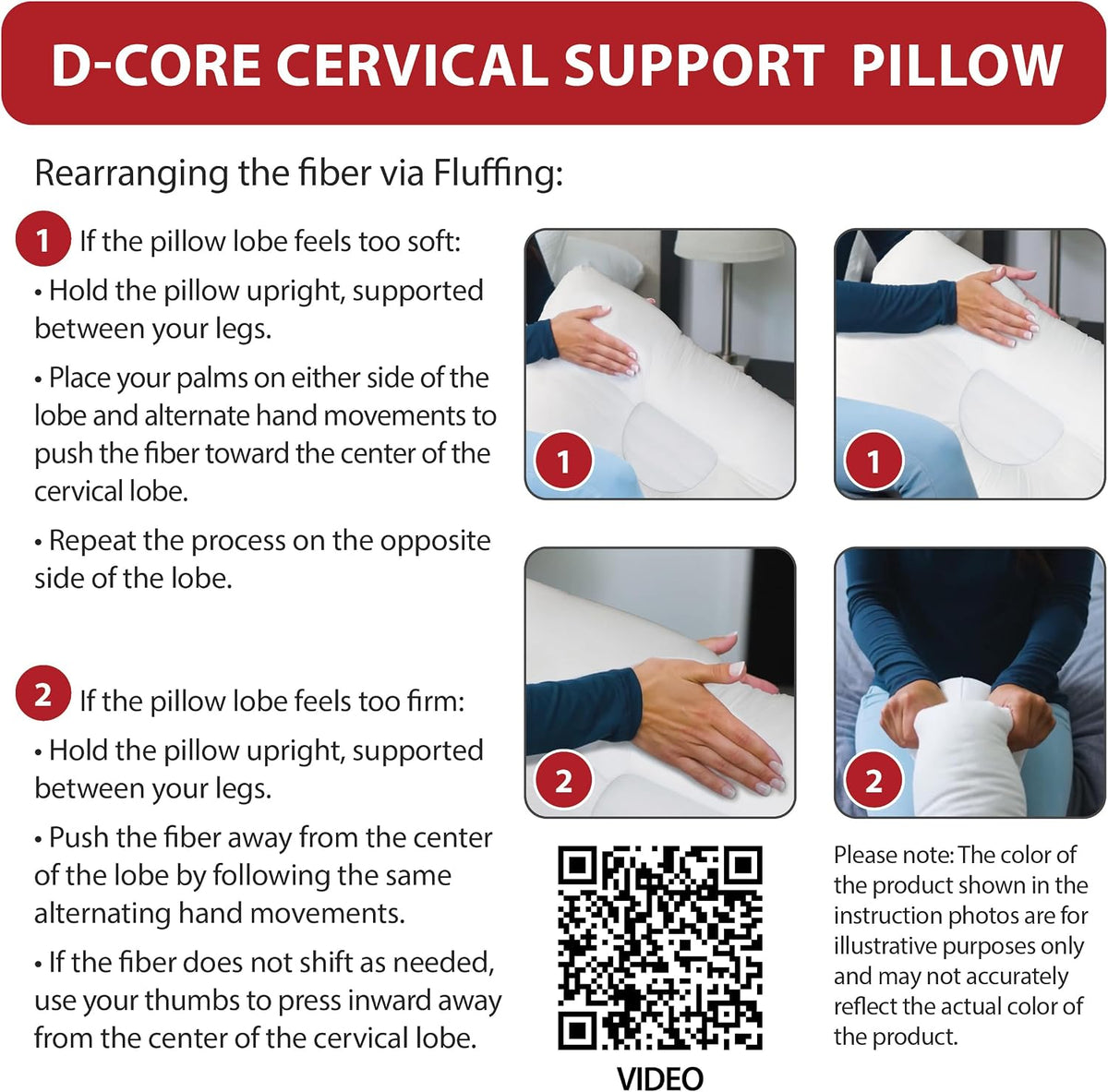 Ergonomic Cervical Pillow for Neck Pain Relief Back & Side Sleepers MID WH