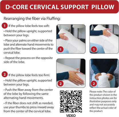 Ergonomic Cervical Pillow for Neck Pain Relief Back & Side Sleepers MID WH