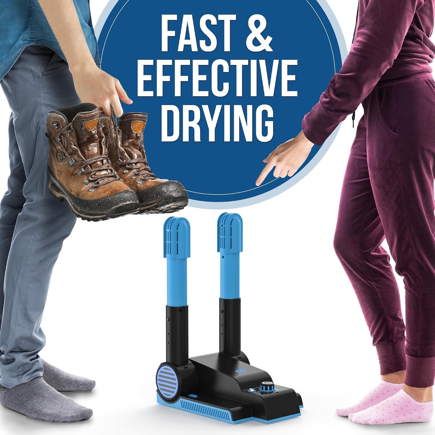 Everlasting Comfort Boot Dryer for Work Boots, Quiet Shoe Dryer, Standard | Portable Shoe Dryer, Compact Design, For Boots, Sneakers, Gloves & Winter Gear, Shoe Warmer, Glove Dryer, Everyday Use