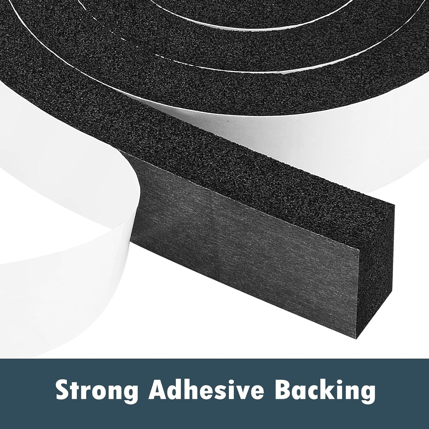 2 Rolls Foam Seal Tape for Door Window Insulation, Soundproof and Shockproof Foam Adhensive Strip, 3/8" Wx3/16 T Single Sided Foam Tape, Cold Air and Draft Closed Cell Seal Strip,Total 32FT