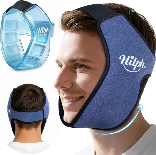 Hilph 3D Wisdom Teeth Ice Pack Wrap, 1 Hours Long-Lasting Jaw Ice Pack | Flexible Ice Grid Gel Design, face ice pack wrap, pain relief after oral surgery, Wisdom Teeth Removal, tonsillectomy