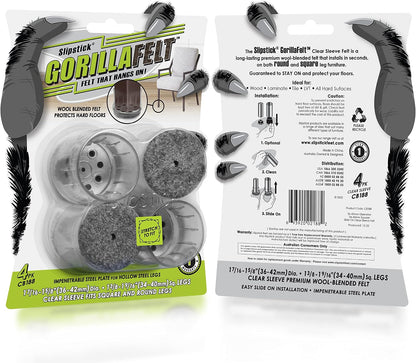 Slipstick Gorilla Felt Furniture Pads (189 Piece Variety Pack) Premium Furniture Pads & Chair Leg Floor Protectors for Hardwood Floors & Hard Surfaces