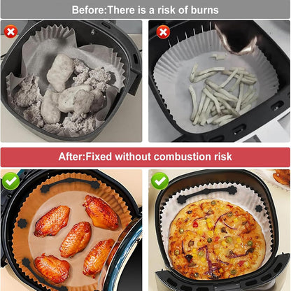 Air Fryer Magnets Silicone Buckle for Parchment Paper Liners, High-Temp Resistant Air Fryer Accessories, Safely Lock Paper from Heating Element or Covering Food, Prevent Burning (Red)