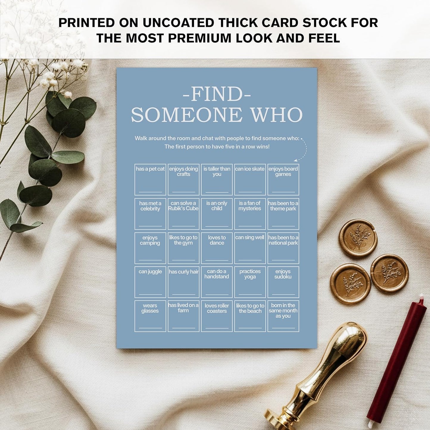 Find Someone Who Bingo Cards, 25 Unique Sheets, Team Building Games for Work, Icebreaker Fun, Engaging Office Games, Team Building Activity for Employees and Groups - Brown