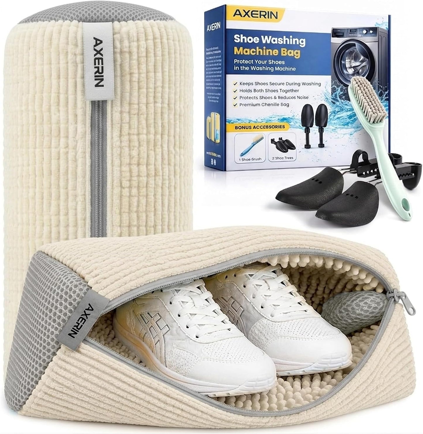 Shoe Washing Machine Bag for Washer and Dryer – 2pc Reusable Shoe Cleaning Bag for Sneakers & Tennis Shoes
