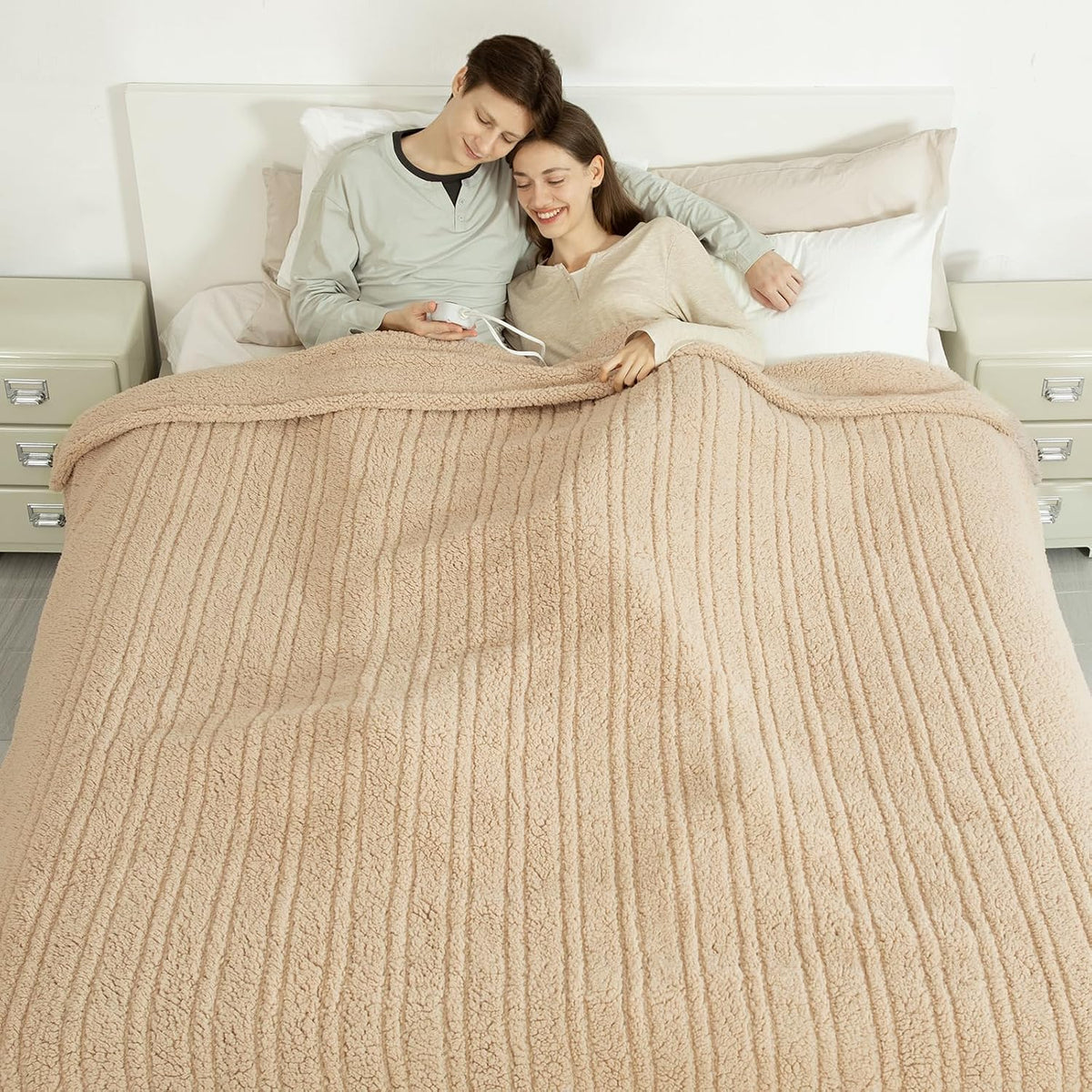 Heated Throw Blanket 50"X60", Soft Sherpa, 4 hrs Auto Shut Off