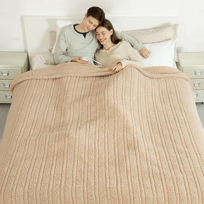 Heated Throw Blanket 50"X60", Soft Sherpa, 4 hrs Auto Shut Off