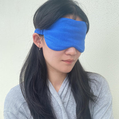 Eye mask Pure Linen Sleep Mask with Elastic Band, No Pressure On Eyes,Side Sleeper Eye Cover Organic Cotton Core Blindfold,Napping & Yoga Travel Essentials (Natural)