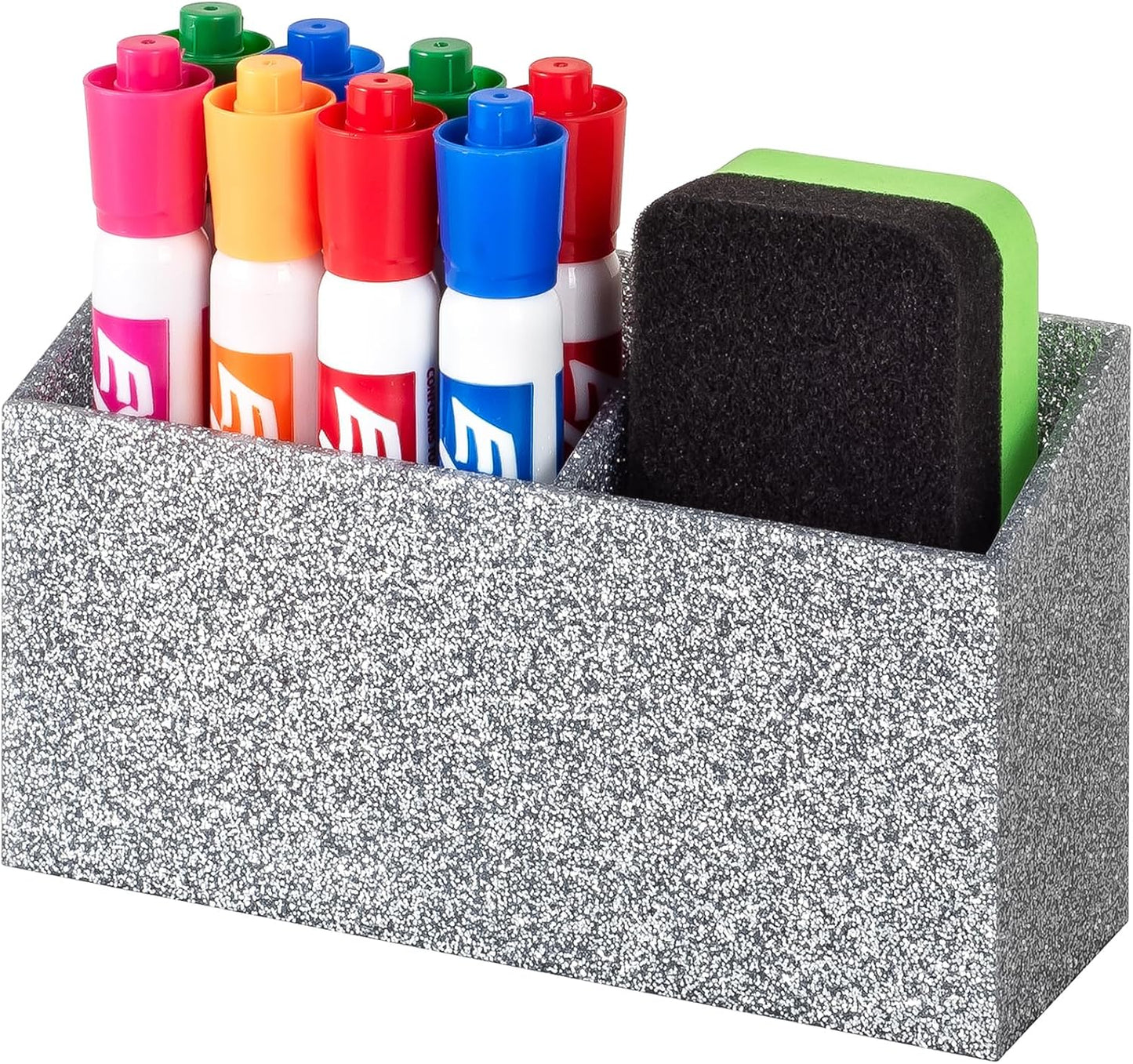 BEYGORM Magnetic Dry Erase Marker Holder for Whiteboard & Refrigerator | Non-slip Acrylic Pen Holder for Classroom, Fridge Magnet, Locker Organizer Accessories, Teacher & School Supplies(Black)