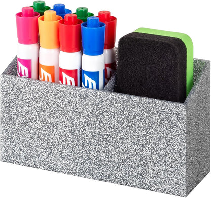 BEYGORM Magnetic Dry Erase Marker Holder for Whiteboard & Refrigerator | Non-slip Acrylic Pen Holder for Classroom, Fridge Magnet, Locker Organizer Accessories, Teacher & School Supplies(Black)