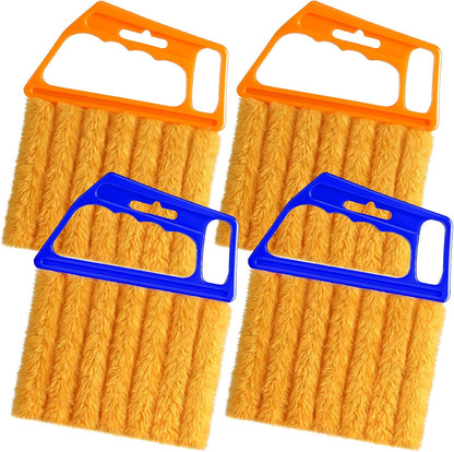 4 Pcs Blind Cleaner Duster Tool,Blind Dusters for Cleaning,7 Finger Dusting Cleaner Tool for Window & Air Conditioner,Window Blinds Cleaner Microfiber Washable