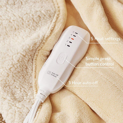 Heated Blanket 50x60”, 3 Hours Auto-Off Electric Blanket, Grey