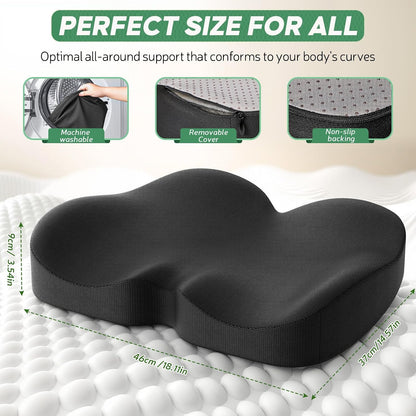 Benazcap Memory Foam Seat Cushion, Ergonomic Office Chair Pressure Relief