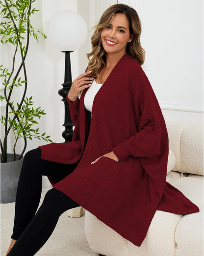 Wearable Blanket Sherpa Poncho Unique Office Work Warm Cozy Shawl TV Throw Blankets, Plush Cape Wrap for Adults