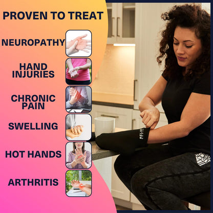 Relief Genius Cold Therapy Socks with Reusable Gel ice Packs - Achieve Relief from Sprains, Muscle Pain, Bruises, Swelling, Edema, Chemotherapy, Arthritis, Post Partum Foot (Black, Large)