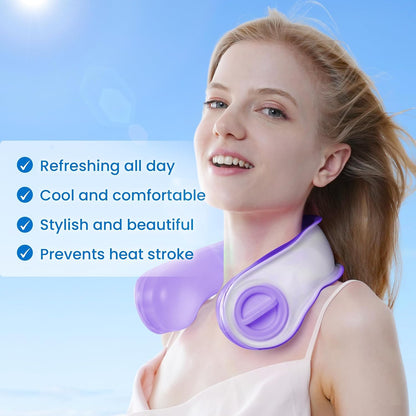 Neck Cooler for Hot Weather, Reusable Wearable Ice Water Neck Wrap with Wide Mouth for Ice Cubes, U-Shaped Cooling Neck Pack for Summer Heat, Outdoor Work, Sports, Travel & Hot Flashes, Blue