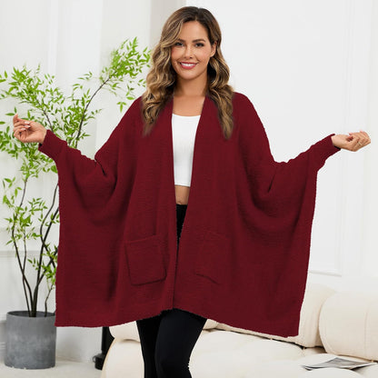 Wearable Blanket Sherpa Poncho Unique Office Work Warm Cozy Shawl TV Throw Blankets, Plush Cape Wrap for Adults