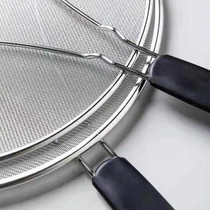 Splatter Screen for Frying Pan: Stainless Steel Grease Splatter Guard Oil Splatter Guard for Cooking, Mesh Frying Screen Keeps Kitchen Clean and Protects Skin From Burns (Red, 11in)