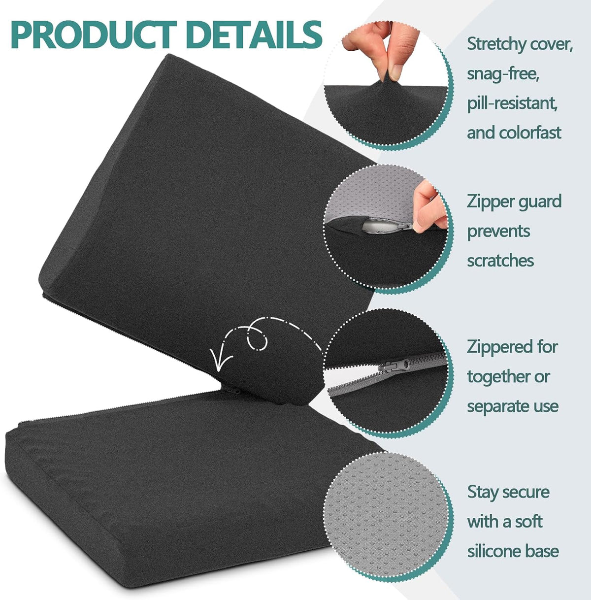 Shinnwa Lumbar Support Pillow for Recliner, Ultra-Soft Foam Back Support Pillow and Egg Crate Foam Seat Cushion 2-in-1 for Couch, Office Chair, for Back Pain Relief, Brown