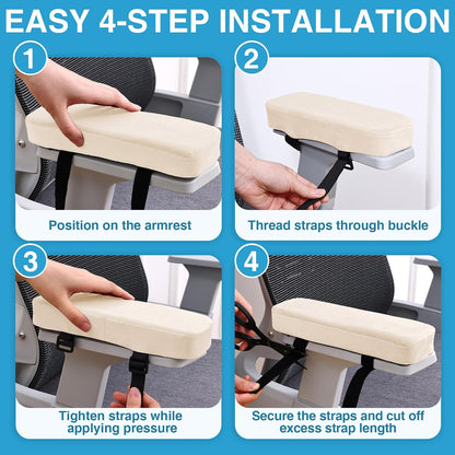 Smiry Memory Foam Office Chair Armrest Pads, Non-Slip Armrest Cushion