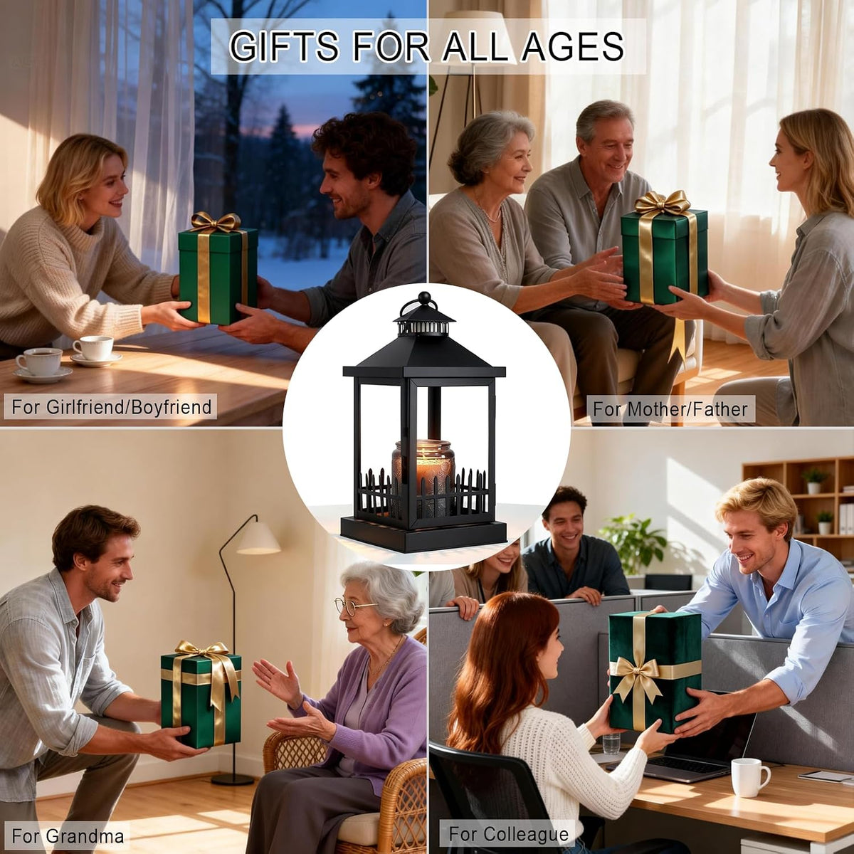 2026 New Candle Warmer Lamp with Timer,Compatible with 3 Wick Candles Jars,Vintage Candle Warmer Lantern Lamp,Dimmable Farmhouse Candle Lamp Warmer,Fully Enclosed and Hanging Up Designed
