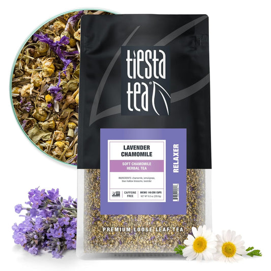 Tiesta Tea - Lavender Chamomile Herbal Tea, Loose Leaf, Calming Blend with Chamomile, Lavender, and Lemongrass, Caffeine-Free Herbal, Great for Hot or Iced, Resealable Pouch, 25 Cups, 0.9 Ounce