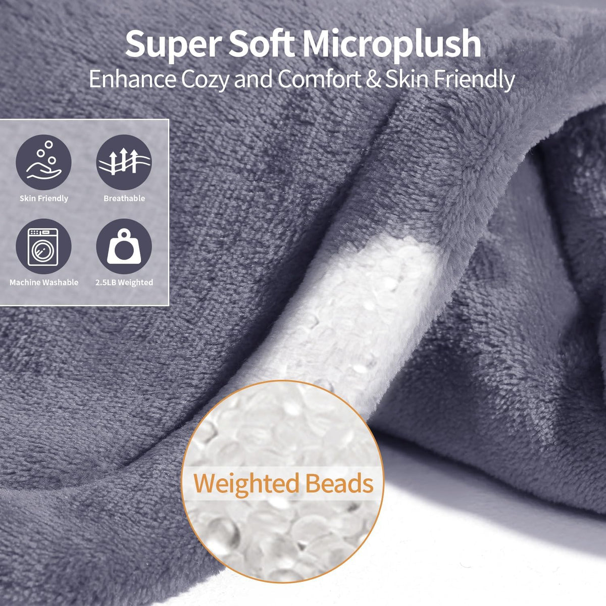 SAROO Weighted Heating Pad for Neck and Shoulders Pain Relief,19"x22",Grey