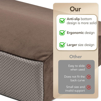 Lumbar Support Pillow for Recliner,Large Memory Foam Back Support Cushion for Sofa & Gaming Chair, Ergonomic Backrest Pillow for Elderly, Comfortable Couch Cushion with Machine Washable Cover,Gray