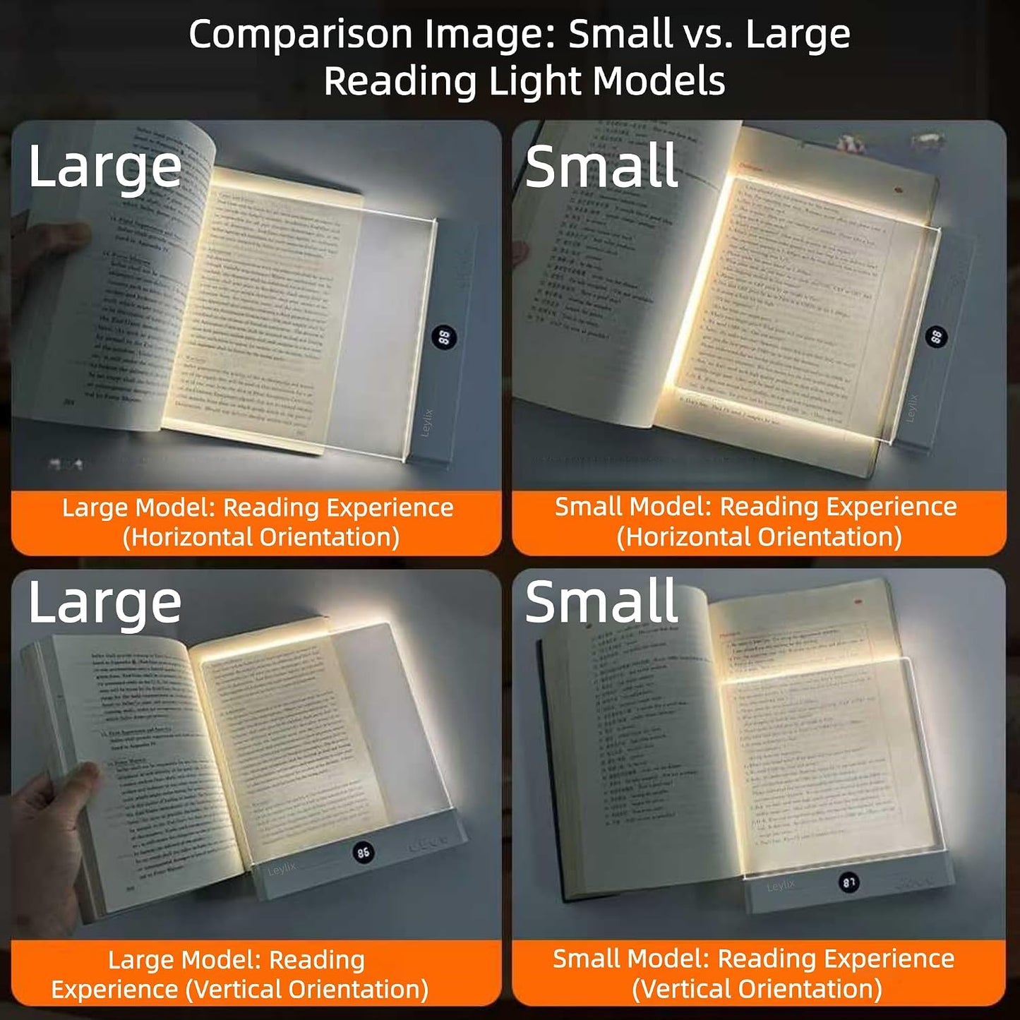XL LED Flat Book Light for Reading at Night in Bed, Matte Pink | Eye-Caring Page Illuminator 3 Color Temperatures Stepless Dimmable USB Rechargeable, Portable Flat Panel Lamp with Soft