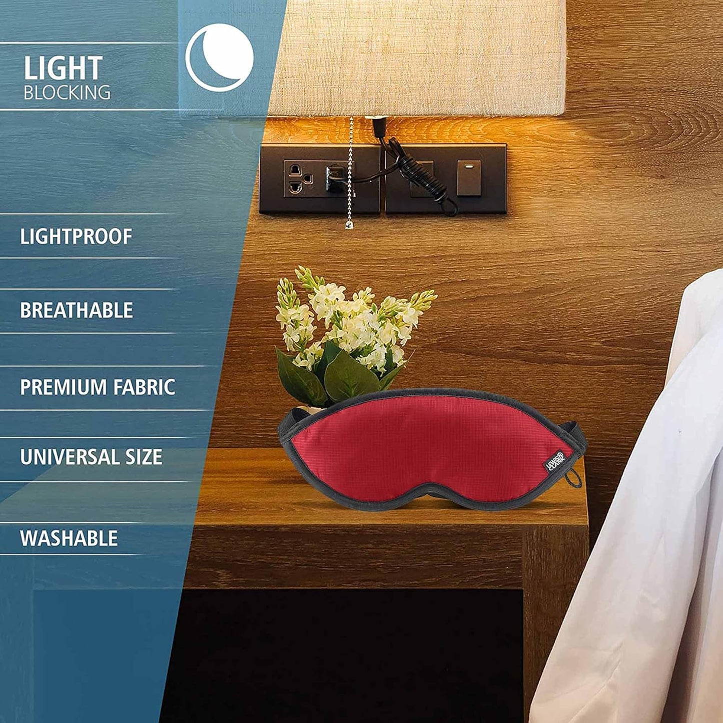 Lewis N. Clark Comfort Sleep Mask | Eye Mask for Travel | Comfortable & Breathable | Light Blocking & Adjustable | Light Blue