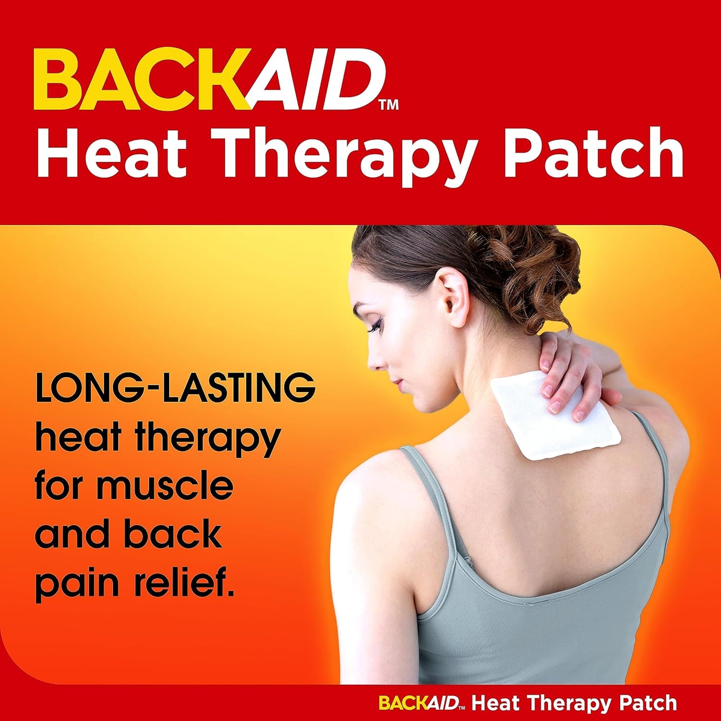 Backaid Heat Therapy Patch, Air-Activated Therapeutic Heat, Wide, 6 Count | Provides targeted, powerful back and muscle pain relief. Sized for lower back and hips. Up to 16 hours of relief.