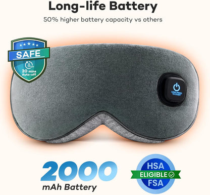 Ezona Heated Eye Mask, Cotton Cordless Warm Eye Compress Mask for Dry Eyes