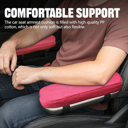 wuyaoyao 2PCS Car Seat Armrest Covers, Comfortable Auto Seat Elbow Support Cushion Pad, Soft Front Seat Chair Armrest Pads, Anti-Scratch Arm Rest Cover Protectors for Car Home Office (Purple)