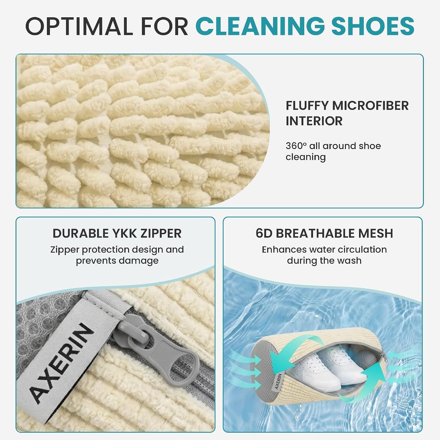 Shoe Washing Machine Bag for Washer and Dryer – 2pc Reusable Shoe Cleaning Bag for Sneakers & Tennis Shoes
