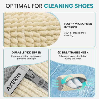 Shoe Washing Machine Bag for Washer and Dryer – 2pc Reusable Shoe Cleaning Bag for Sneakers & Tennis Shoes