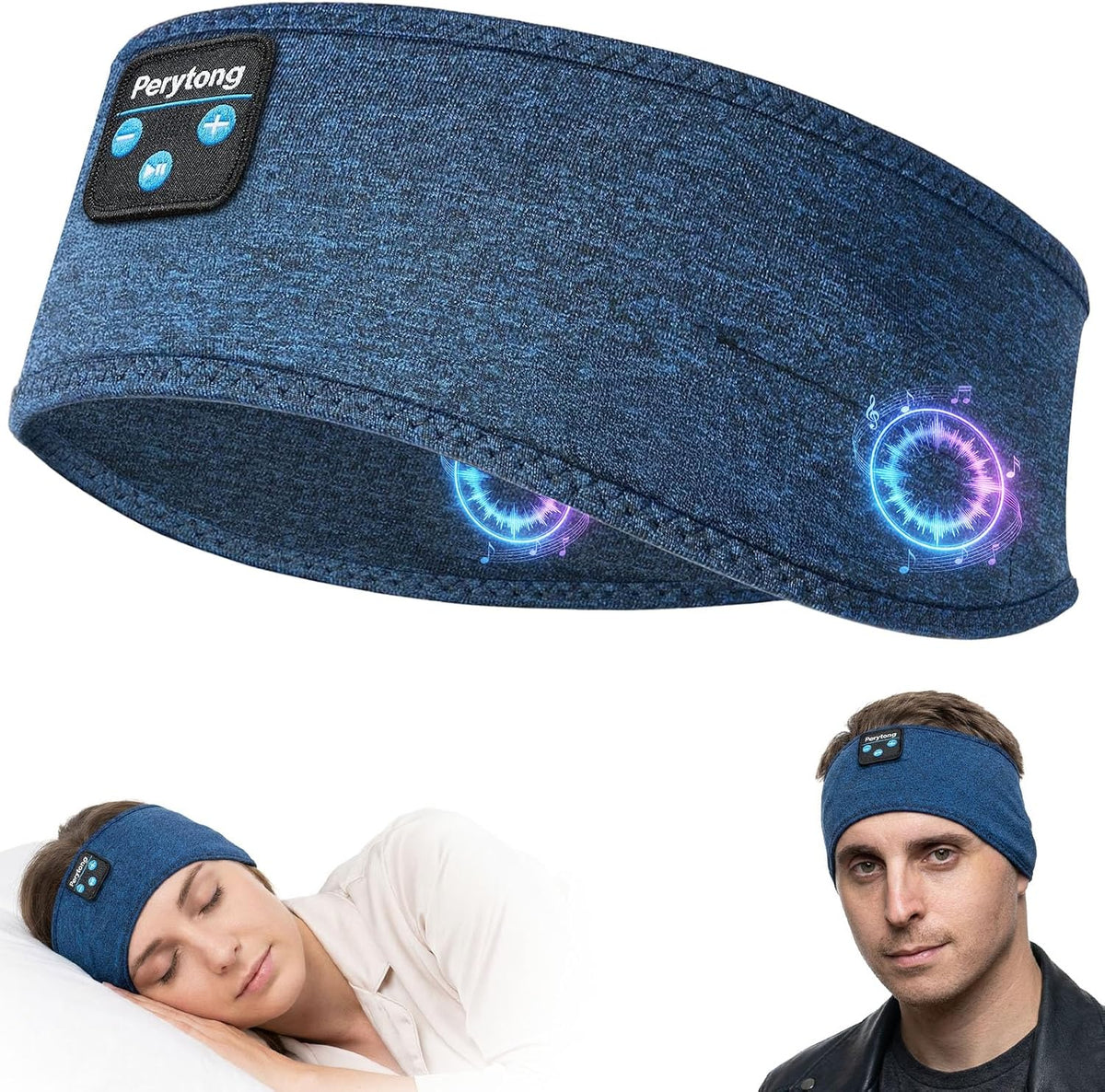 Perytong Sleep Headphones Wireless, Bluetooth Sports Headband Headphones with Ultra-Thin HD Stereo Speakers Perfect for Sleeping,Workout,Jogging,Yoga,Insomnia, Air Travel, Meditation (Grey)