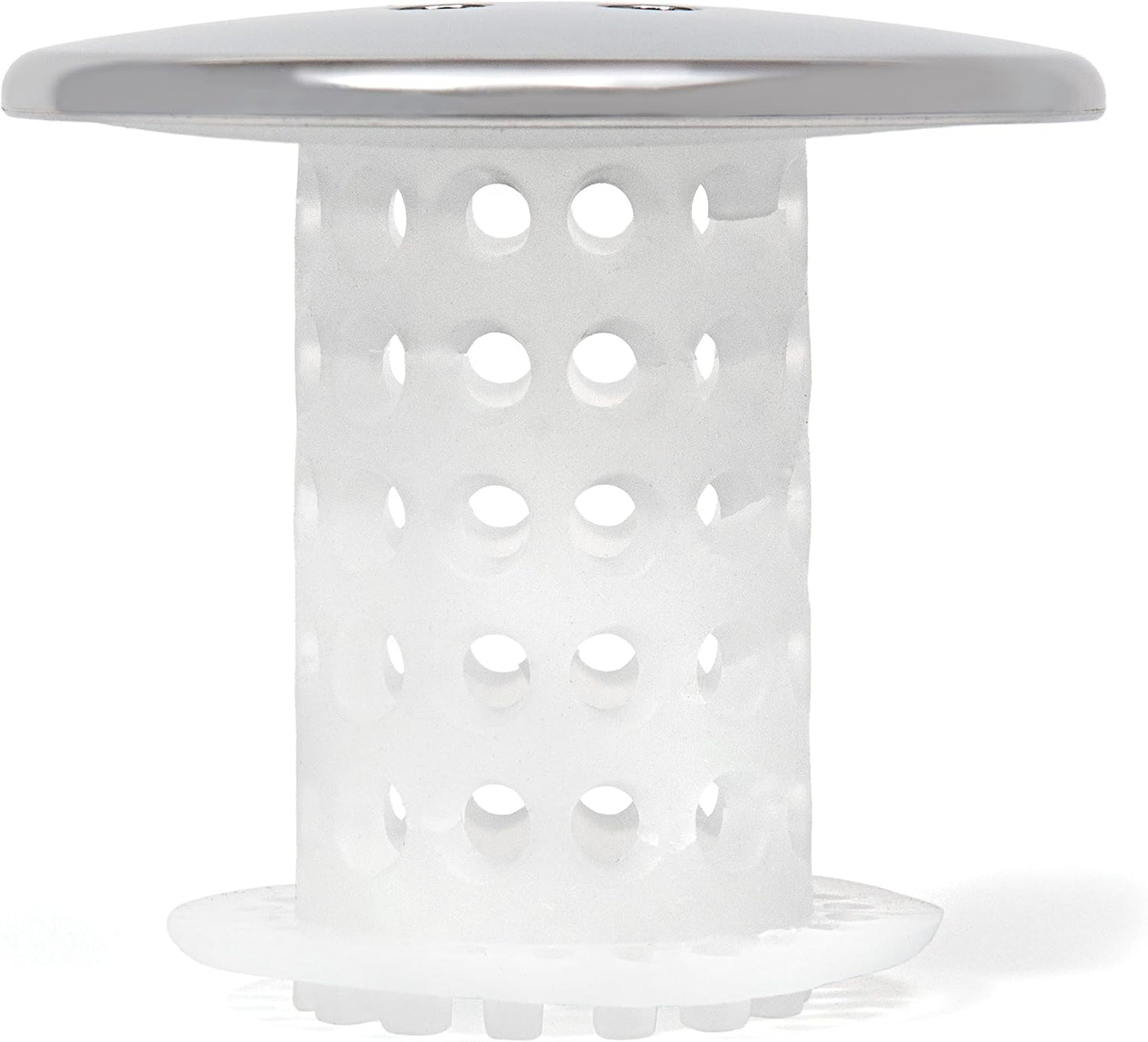 TubShroom Bathtub Drain Protector and Hair Catcher - 2 Pack, Chrome - Fits 1.5" - 1.75" Bathtub and Shower Drains
