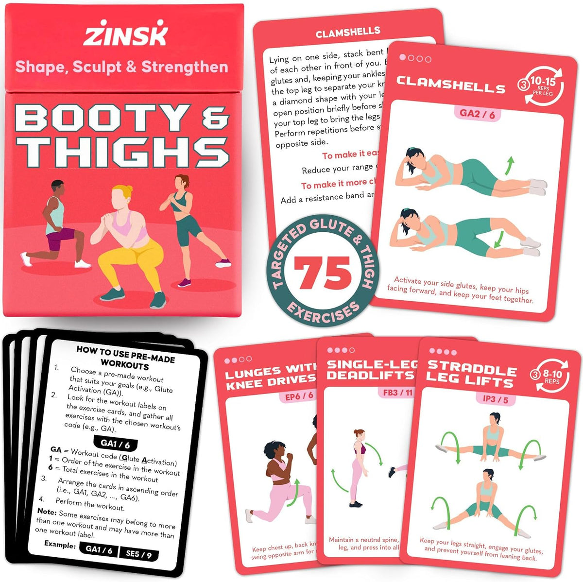 Abs and Core Exercise Cards – 75+ Workout Cards to Help Build Core Strength, Stability, Outdoor, Work from Home Fitness Workout