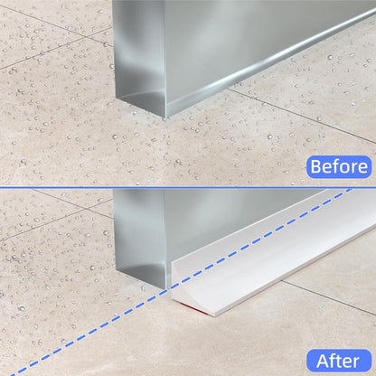 39 Inch Shower Threshold Water Dam Barrier,Transparent | Flexible Silicone Shower Door Bottom Seal for Water Stopper,Self Adhesive Water Blocker for Bathtub Countertop