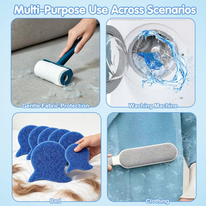 8 Pcs Pet Hair Remover for Laundry,Reusable Dog & Cat Hair Catcher Tool,Effectively Removes Fur,Lint and Dander from Clothing and Bedding,Safe for Washing Machines and Dryers