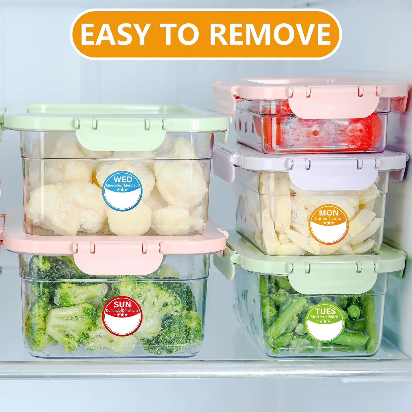 Lesnala 2520 Pcs Food Labels Stickers 7 Day of The Week Food Labels Writable and Peel Tab for Home Kitchen Restaurant Monthly Planners Meal Prep Accessory 1inch