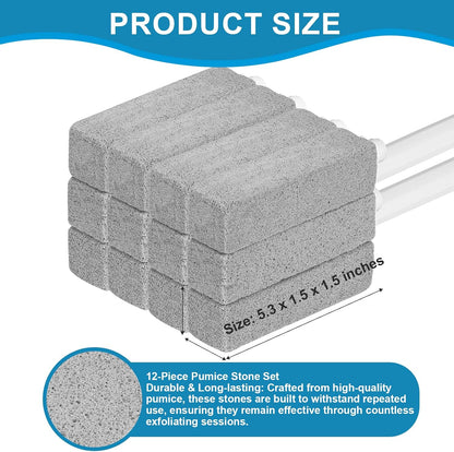 3 Packs Pumice Cleaning Stone with Extra Long Handle, Pumice Stone for Toilet Bowl Clean for Cleaning Toilets, Bathtubs, Grills, Swimming Pools, Sinks