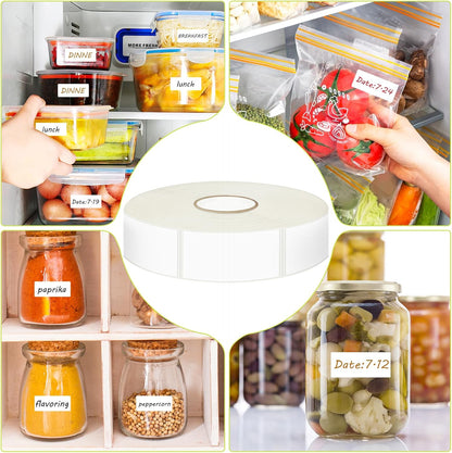 1200 Blank Removable Freezer Labels with Perforation Line for Easy Distribution and Use. Waterproof and Oil-Resistant, Suitable for Food Containers, Jars, and Kitchen Organization.(1 "x 3")