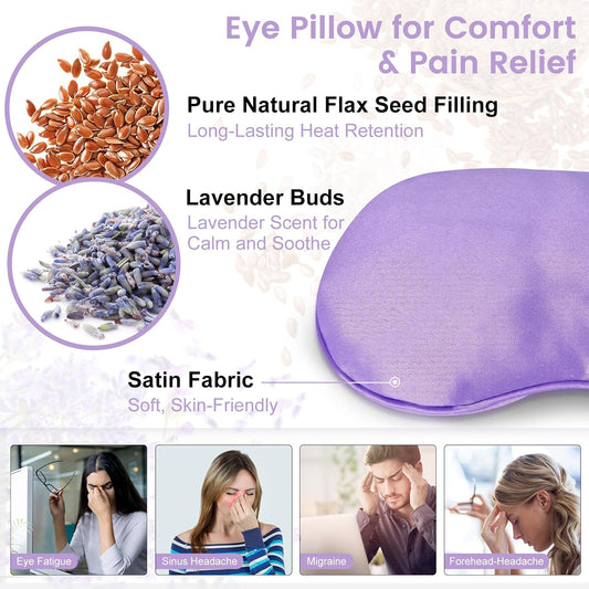 SuzziPad Hot & Cold Lavender Eye Pillow for Relaxing, Purple, 6 Packs