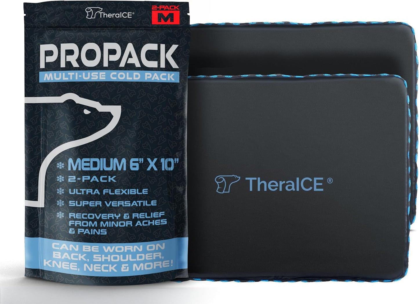 TheraICE PROpack Ice Pack for Injuries, Reusable Multipurpose Cold Gel 5x8 | Small 5x8 Multipurpose Cold Icepack For Aches & Pains - Great for Muscular Back Pain, Shoulder, Hip Knee