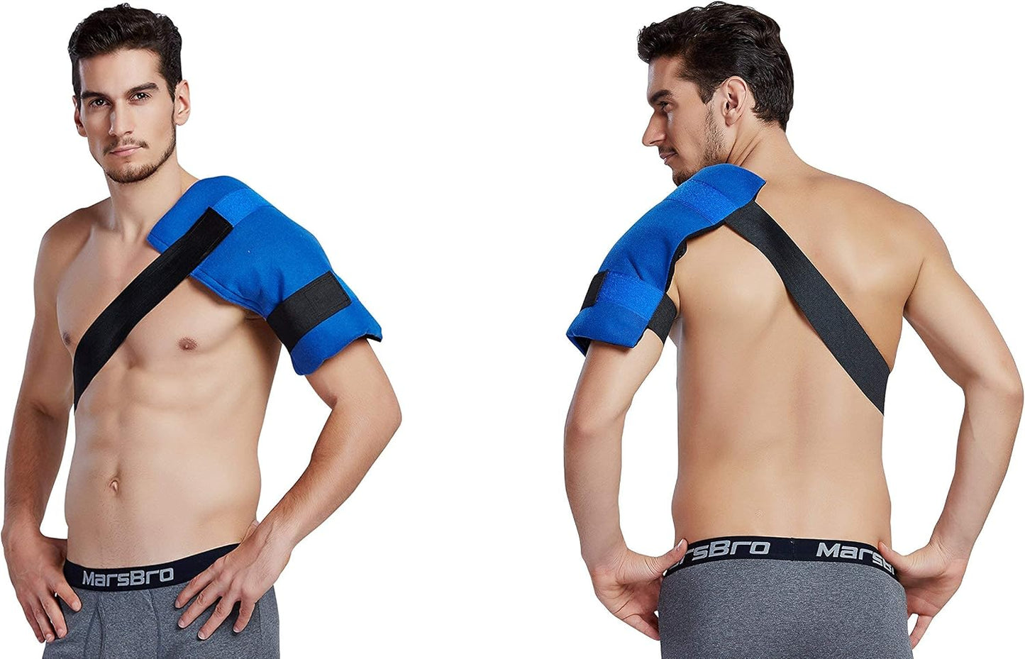 Koo-Care Large Flexible Gel Ice Pack & Wrap with Straps for Hot Cold Therapy - Pain Relief for Shoulder Rotator Cuff, Back, Hip, Knee Replacement Surgery, Shin Splint Injuries Reusable - 11" x 14"