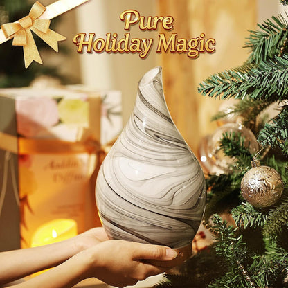 Porseme Essential Oil Diffuser 280ml Handmade Glass Diffuser 7H Runtime | Elegant Handmade Glass Aroma Diffuser with 7-color LEDs, Quiet Aromatherapy and Safe Auto Shut-off, Perfect for Gifts
