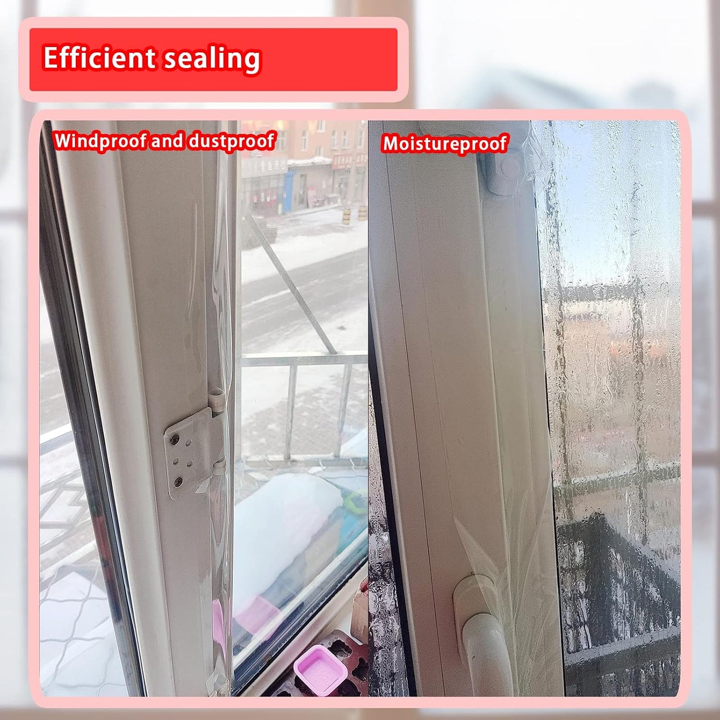 Window Sealing Tape, Window AC Insulation Tape, White 3 Inch x 65 FT | Waterproof Blocker for Cold Heat Air, Windproof, No Residue Strong adheisve
