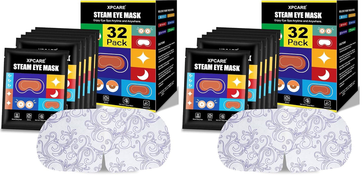 XPCARE 32 Pack Steam Eye Mask Disposable for Dry Eyes Cornea Care-Unscented