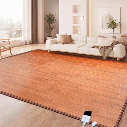 120V Electric Heated Mat Easy Clean PVC Surface Heating Carpet Space Heater Floor Rug with Timer Fast Warm Up for Living Room Office Play Room 600W 39x59 inch NM